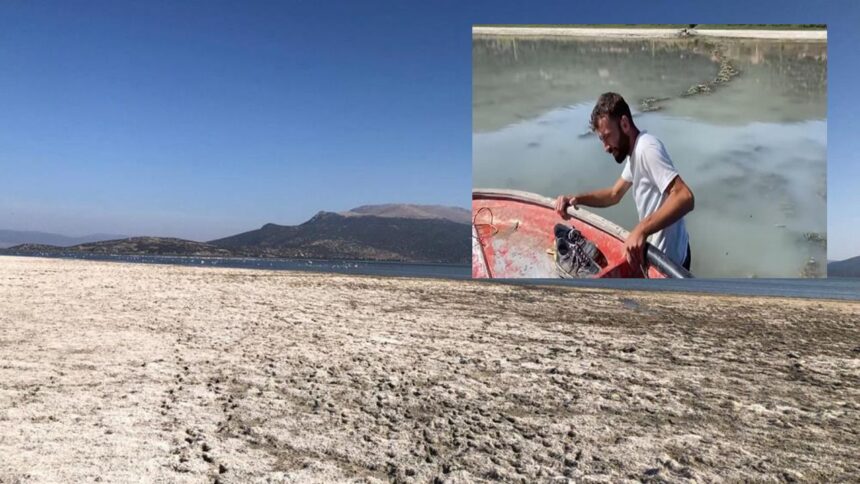 Eğirdir Gölü’ne motorlu kayıkla açılan 4 kişi gölün ortasında çamura saplandı