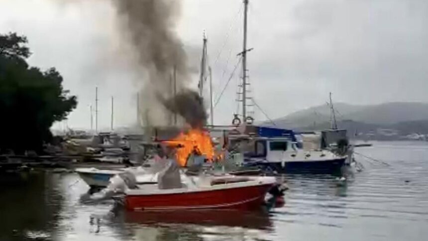 Muğla’da balıkçı teknesinde yangın